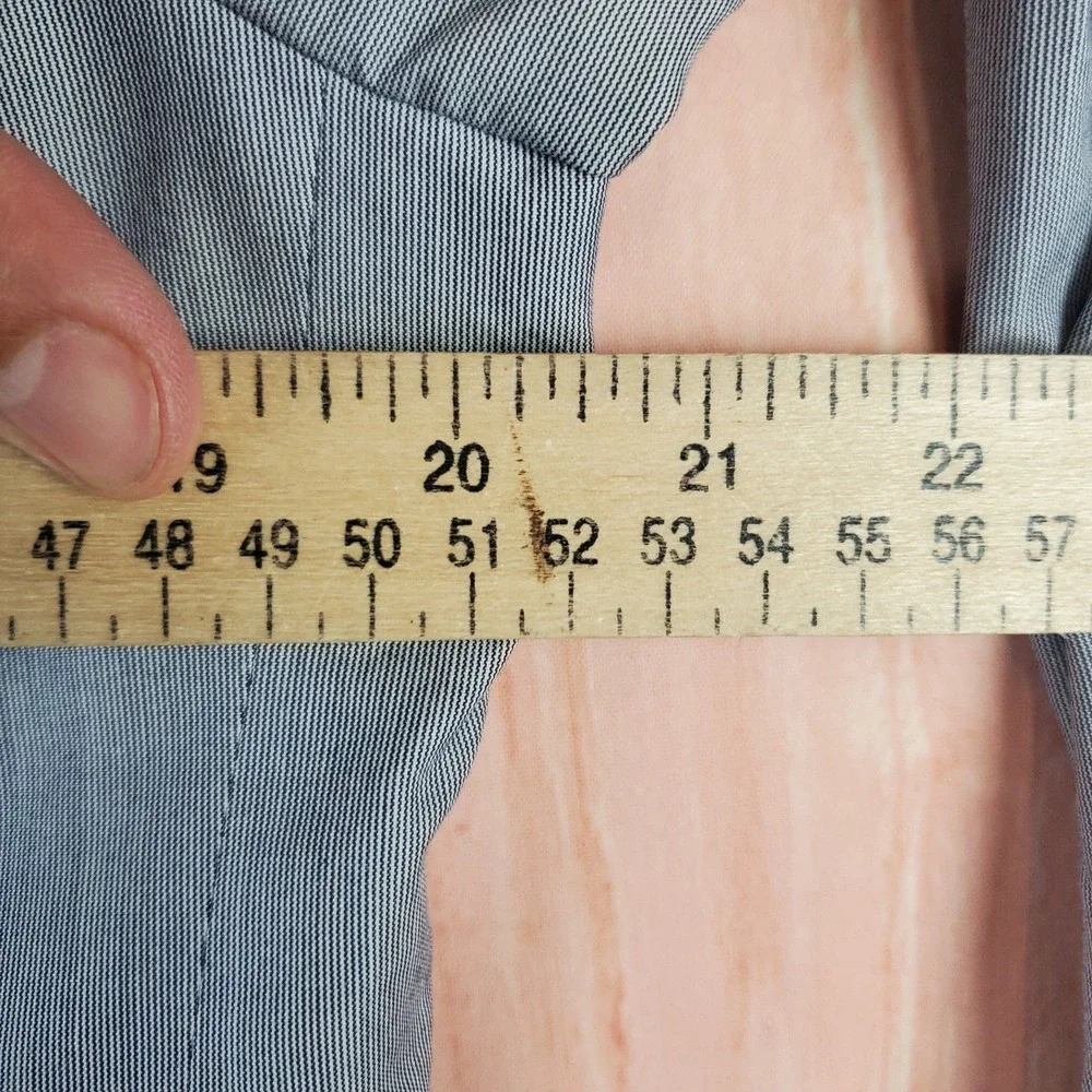 Banana Republic Blazer Jacket Mens 40 Gray Striped Tailored Fit Single Breasted